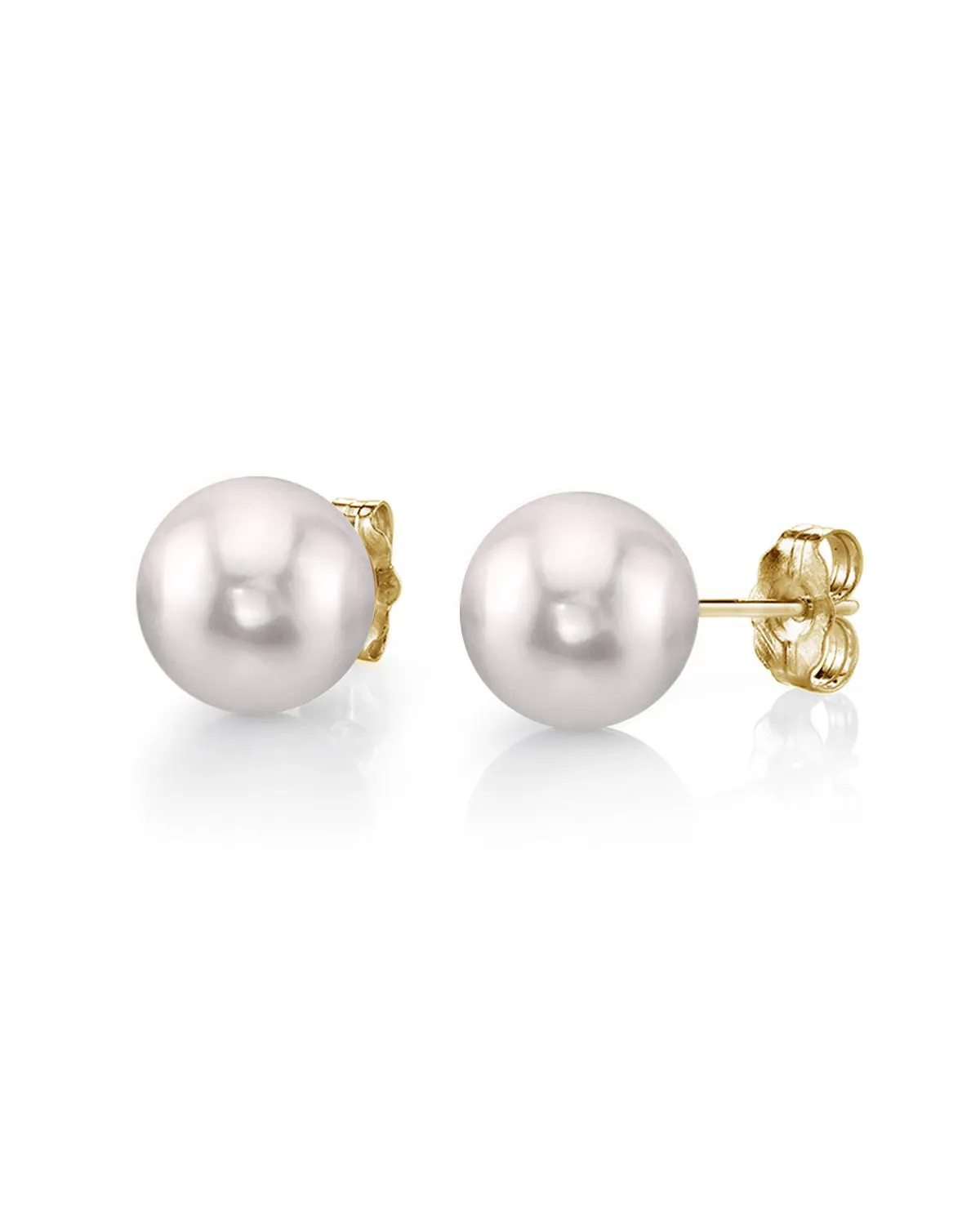 8.5-9.0mm White Akoya Round Pearl Stud Earrings