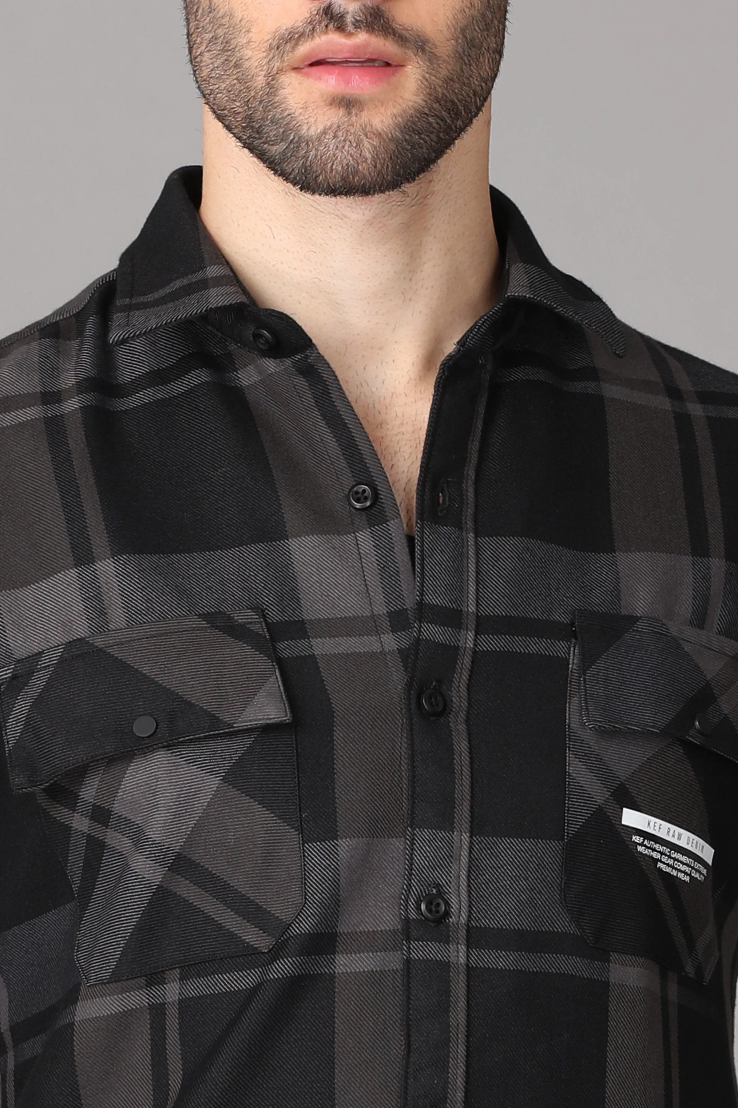 Black Grey Checks Shirt