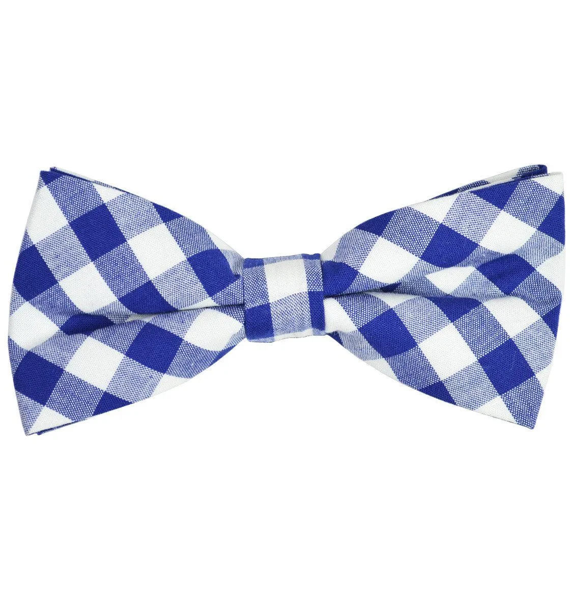 Blue and White Cotton Bow Tie