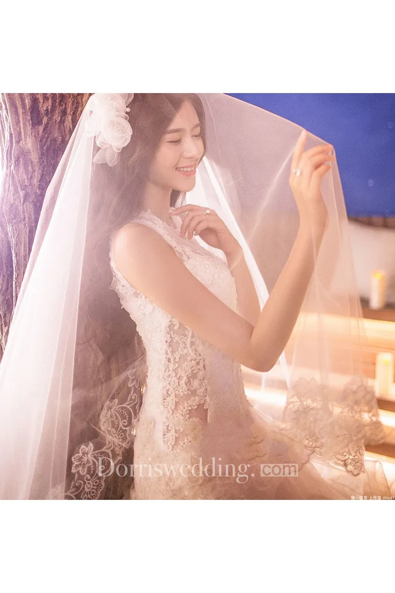 Bridal Veil With Lace For Wedding Super Fairy New Wedding Veil Headdress Korean Style Long Veil