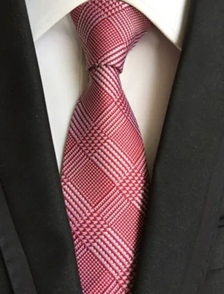 Burgundy Mock Plaid Necktie