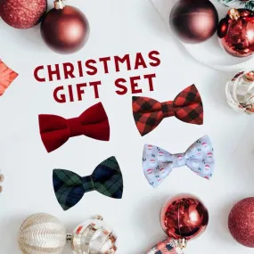 Christmas Dog Bow Tie or Cat Bow Tie Gift Set