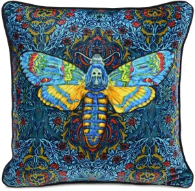 Death's Head Moth - unique Baba Studio print on silk velvet.