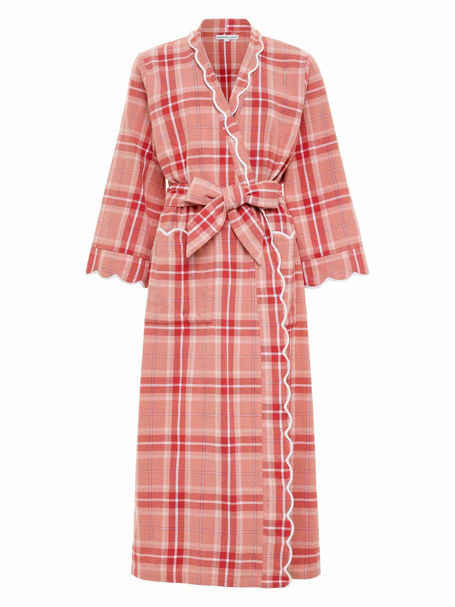 Elegant Red Flannel Plaid Classic Robe