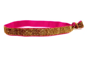 Glitter Metallic Gold Elastic Headband (SKU 5060 HB)