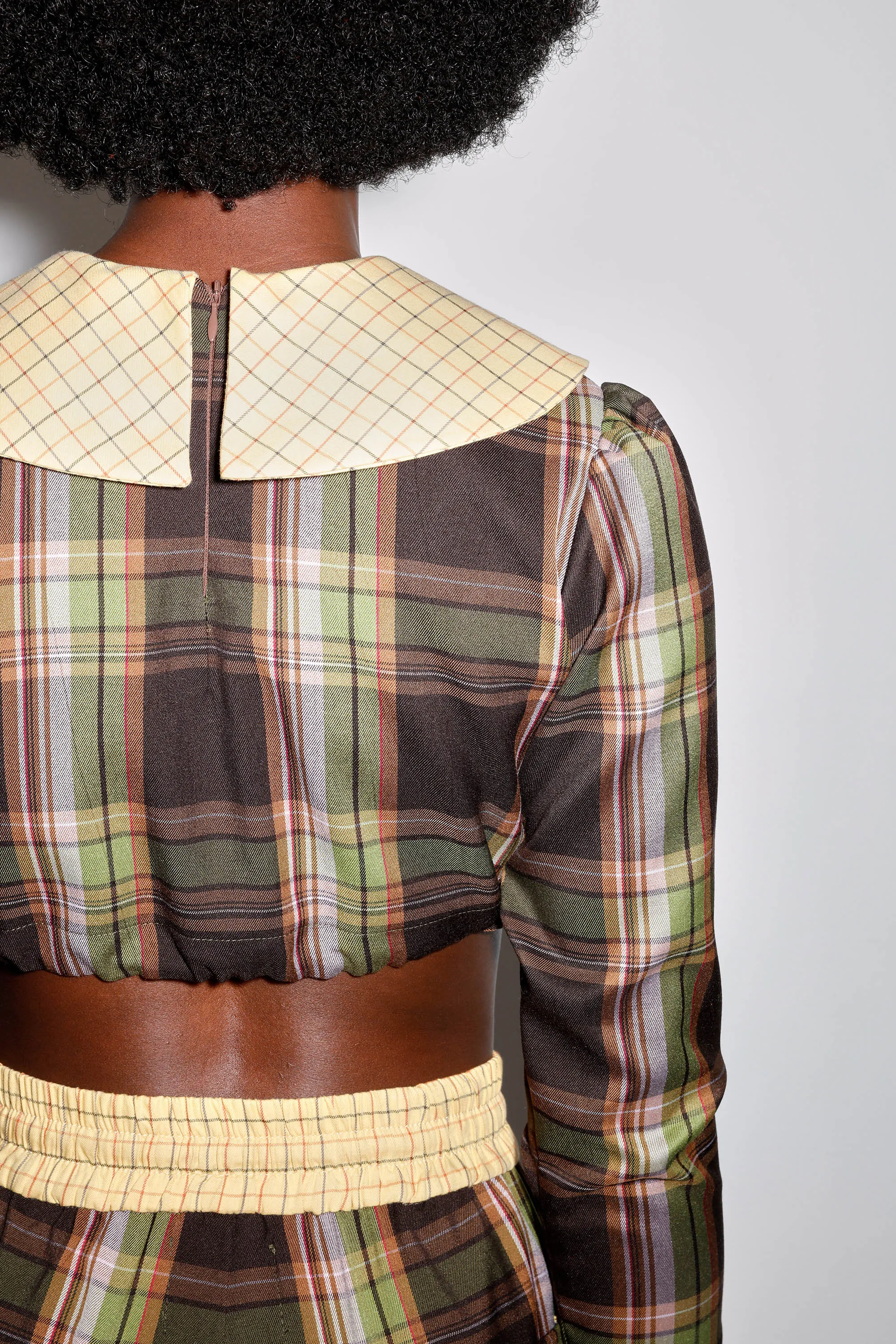 GRETEL BLOUSE BROWN PLAID