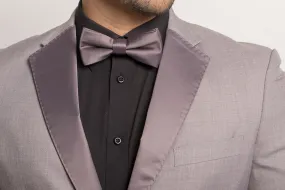 Grey Satin Bow Tie