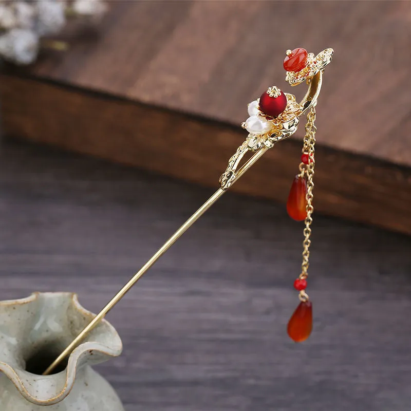 Hair Pin: Crimson Orb