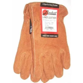 Lambert Split Cow Rust Leather Gloves Thinsulate Lined Medium