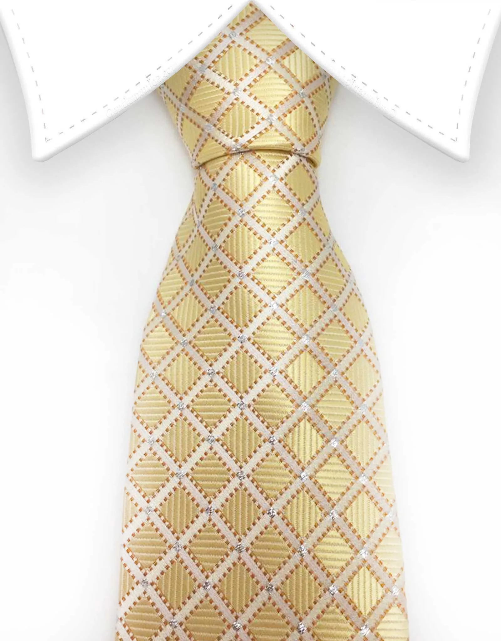 Light Yellow Gold Necktie with Diamonds and Sparkles