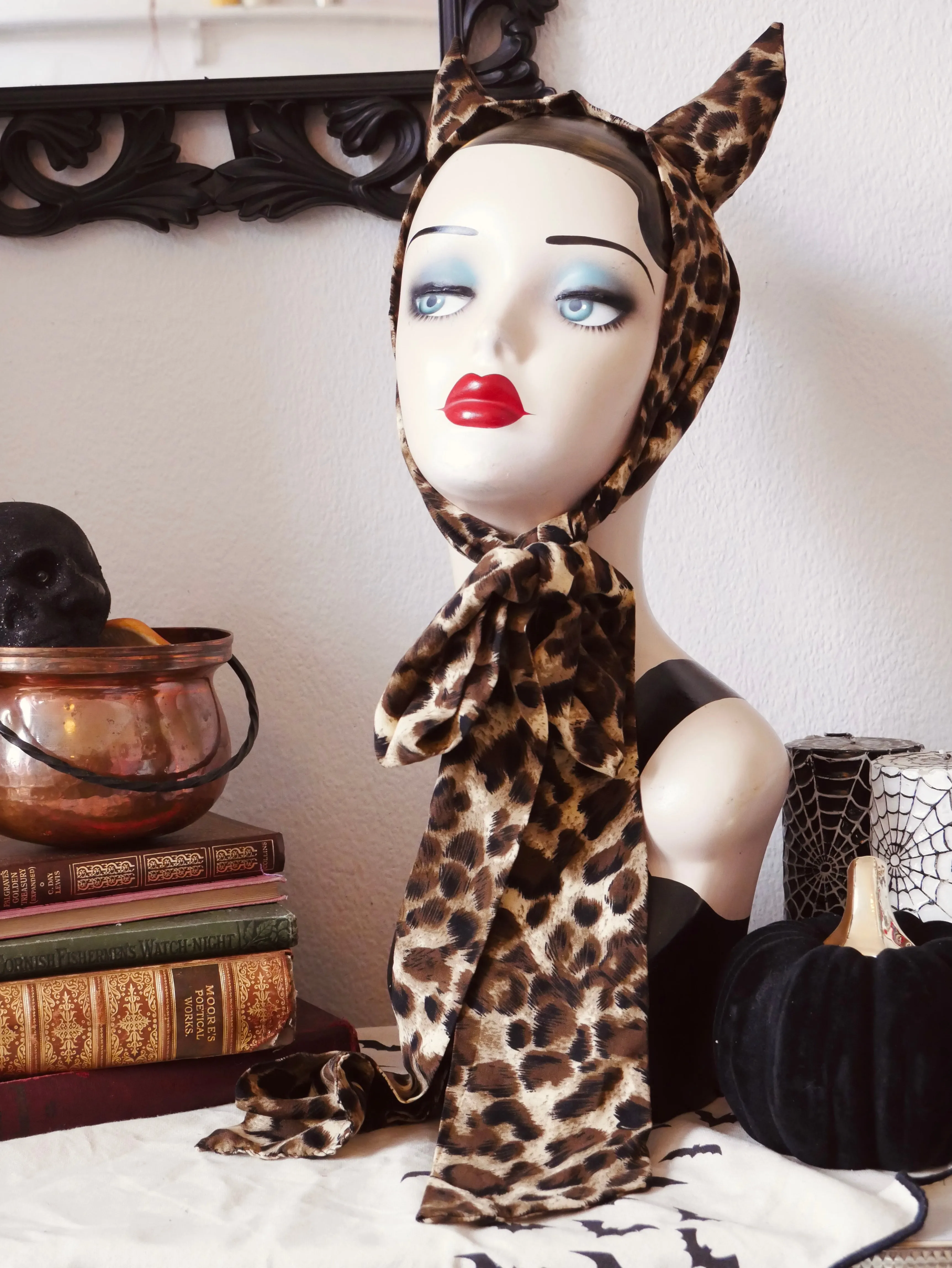 ‘Little Devil’ Vintage Headband in Leopard Print