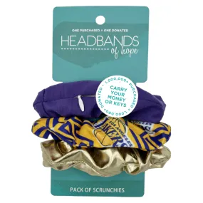 Los Angeles Lakers Zipper Scrunchie Pack of 3