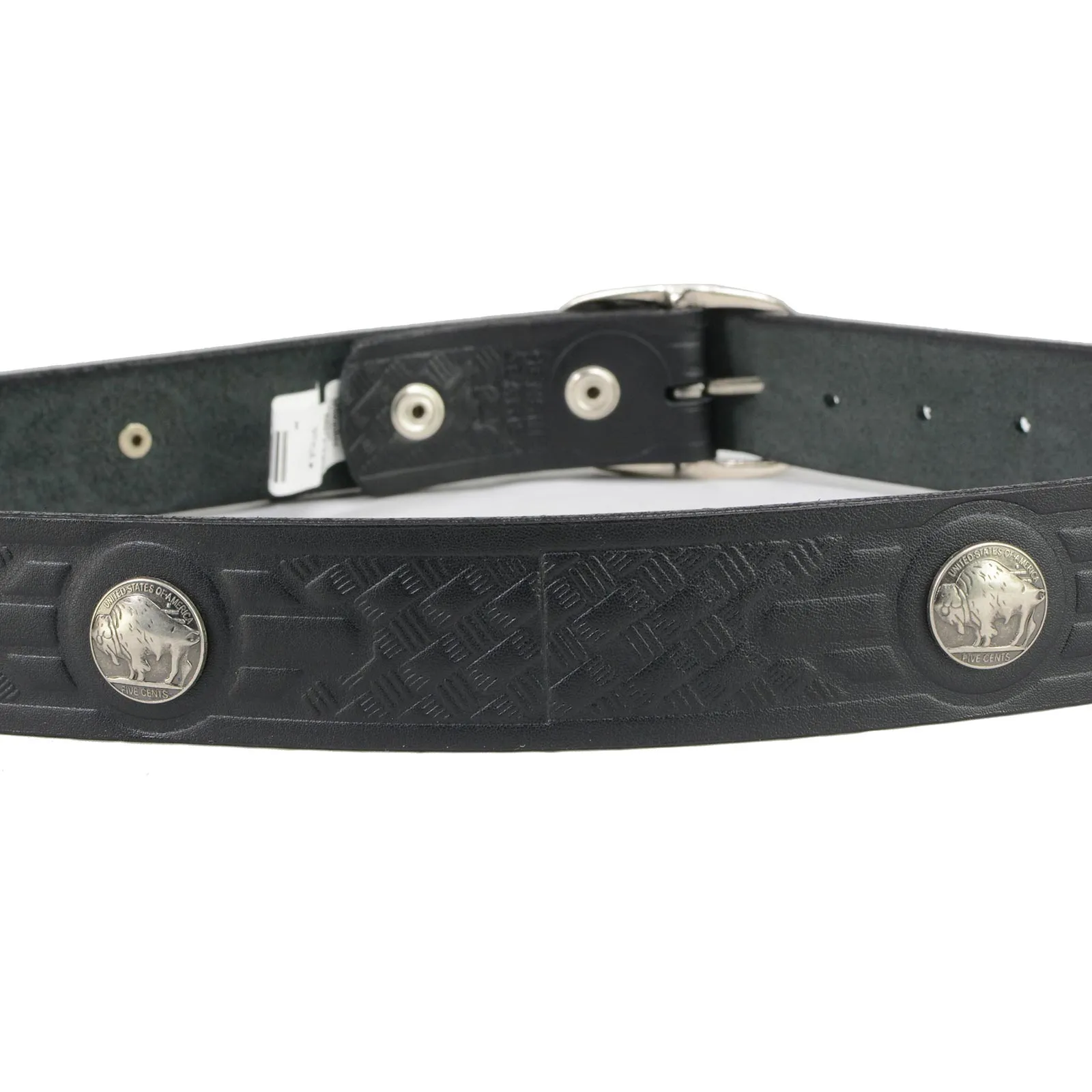 Milwaukee Leather MP7123 Men's Cross Hatch & 5 Cent Buffalo-Black