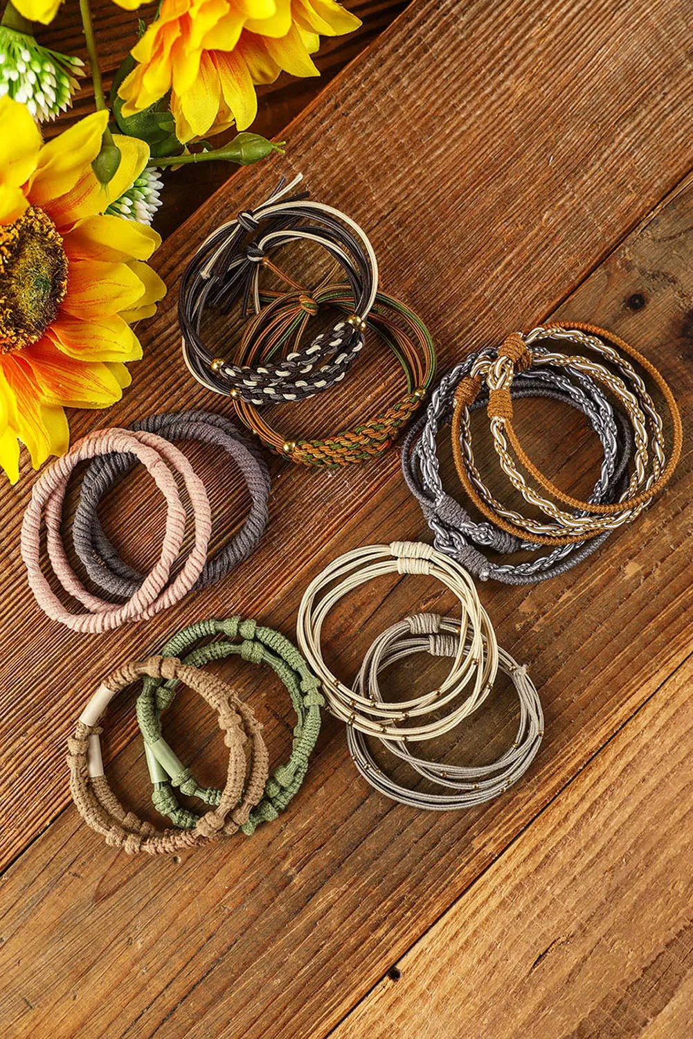 Multicolour 20Pcs Boho Knotted Hair Ties