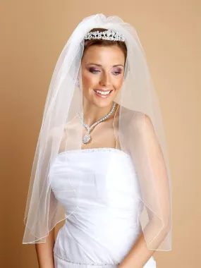 One Layer Bridal Veil with Pencil Edging