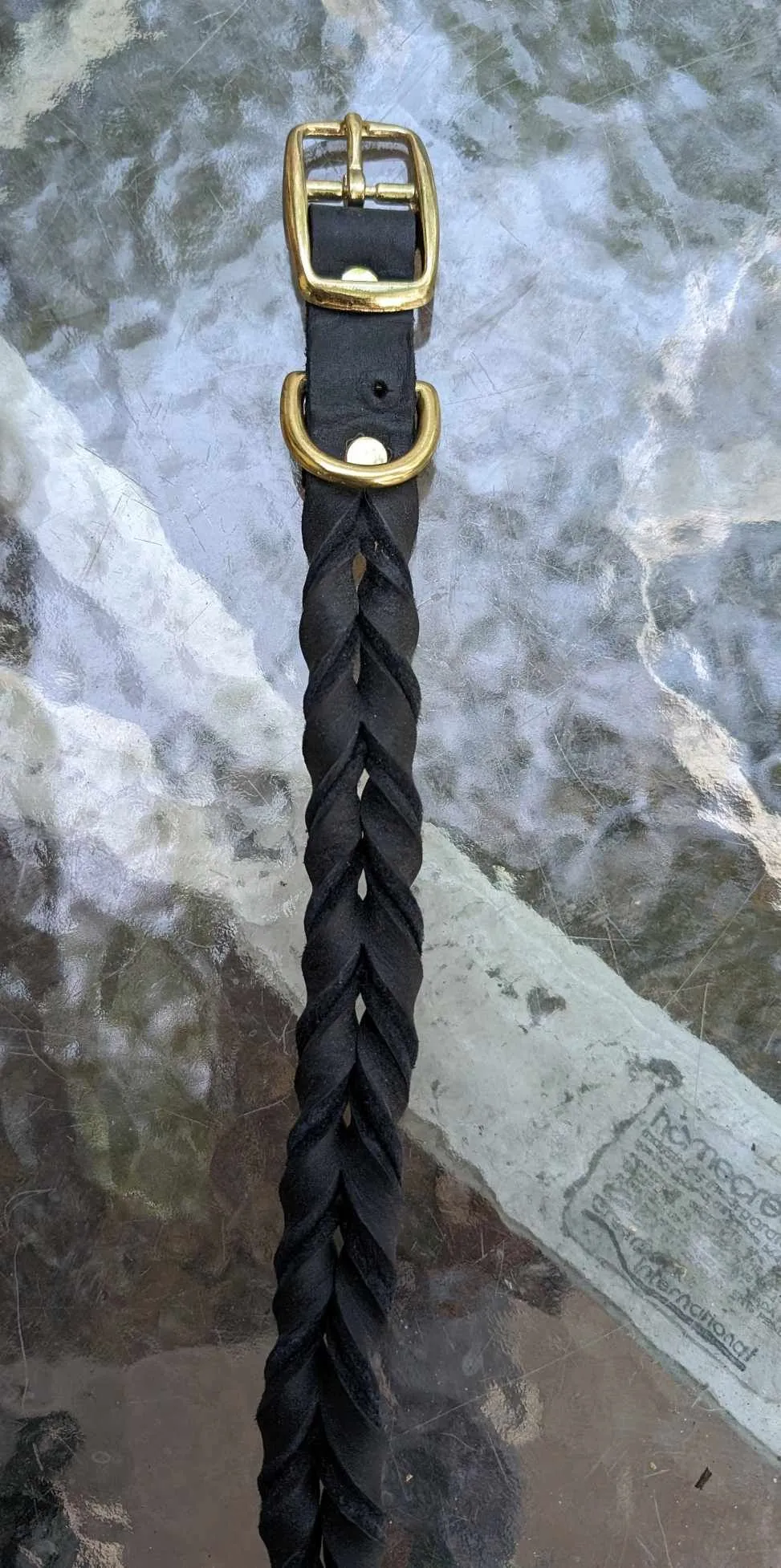 SALE! Shop worn Braided Latigo Leather Collars - SIZE 22 (fits 19.5"-22")