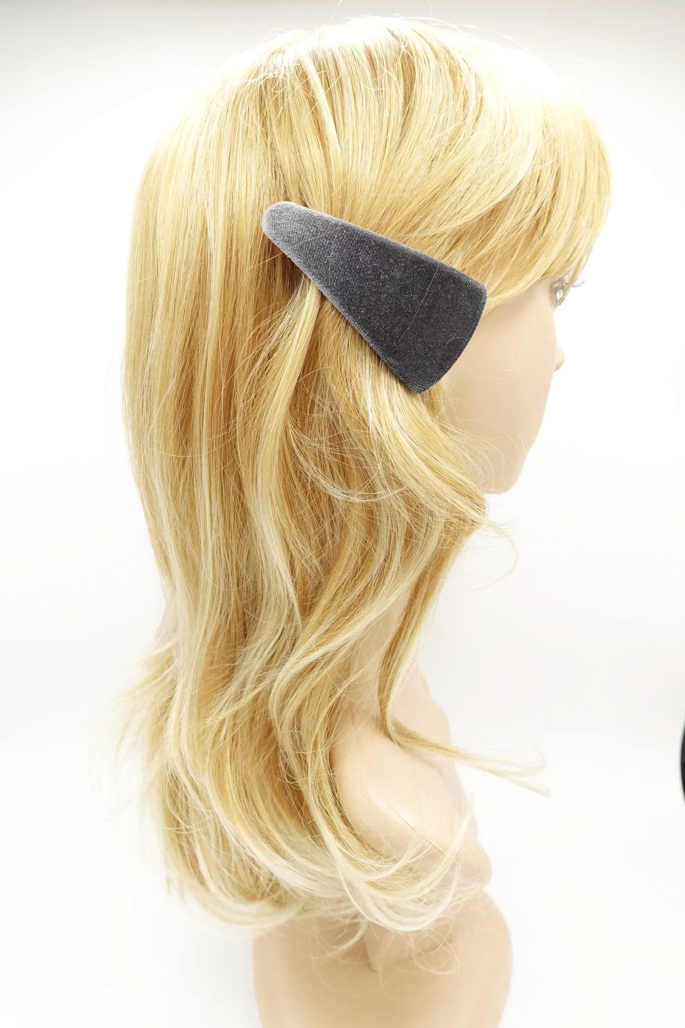 triangle velvet french barrette Fall Winter women hair accessory