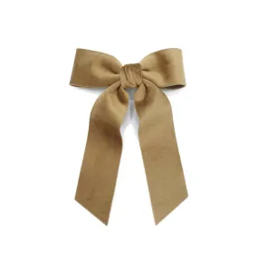 velvet fabric hair bow with tail double faced velvet basic women hair accessory