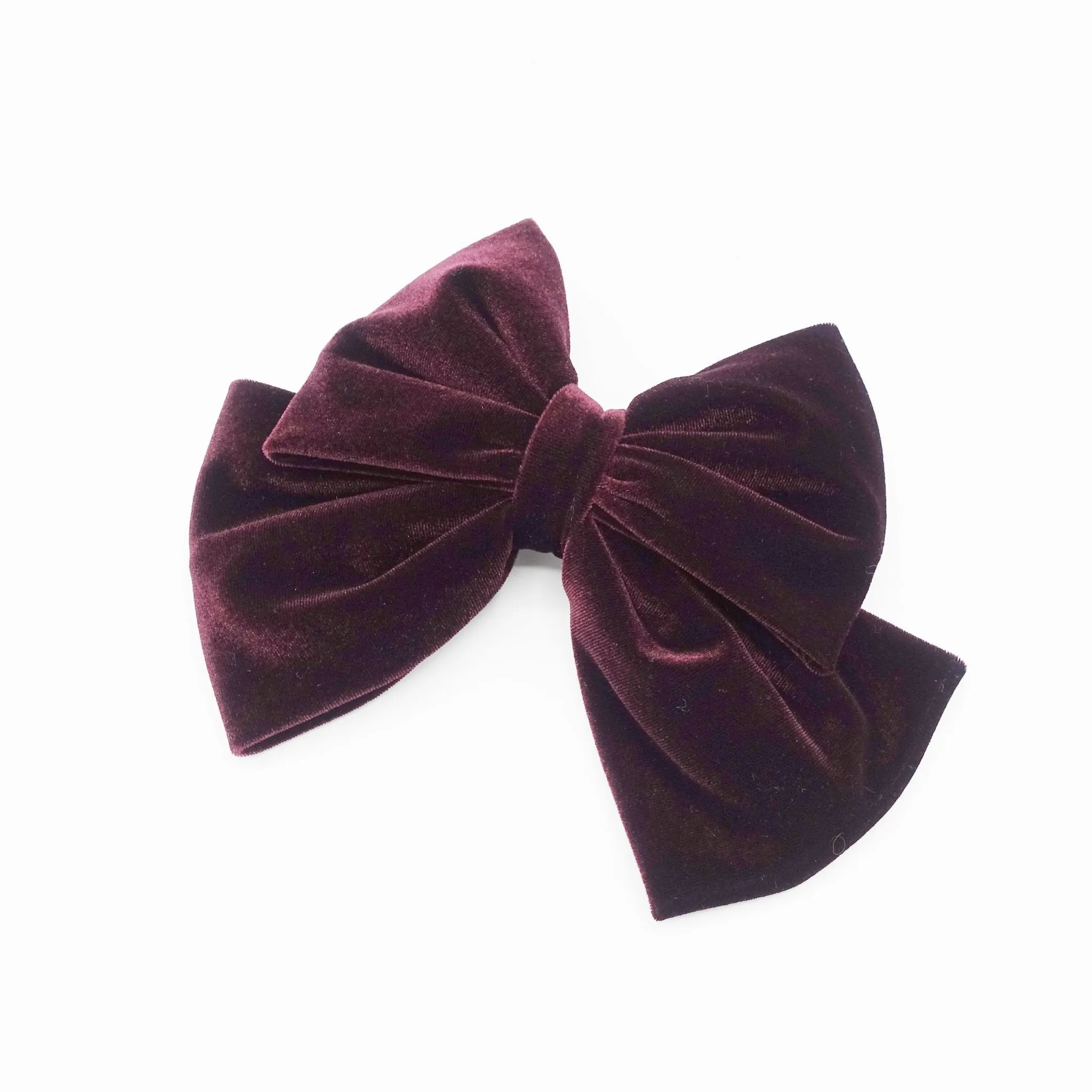 velvet hair bow dark tone K style women hair bow french barrette