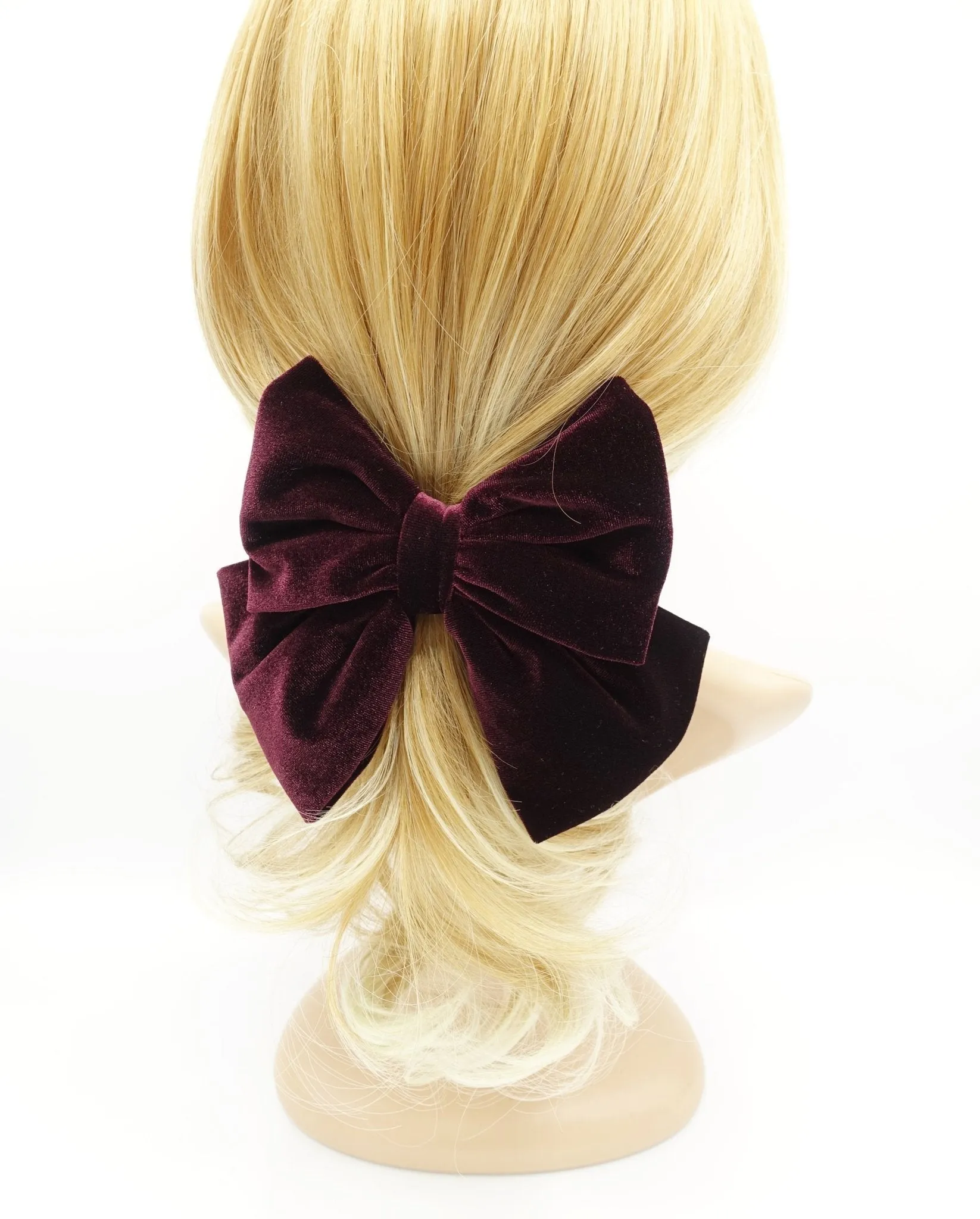 velvet hair bow dark tone K style women hair bow french barrette