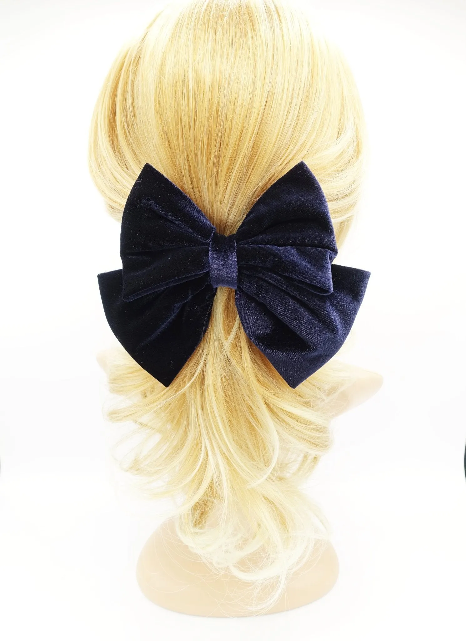 velvet hair bow dark tone K style women hair bow french barrette