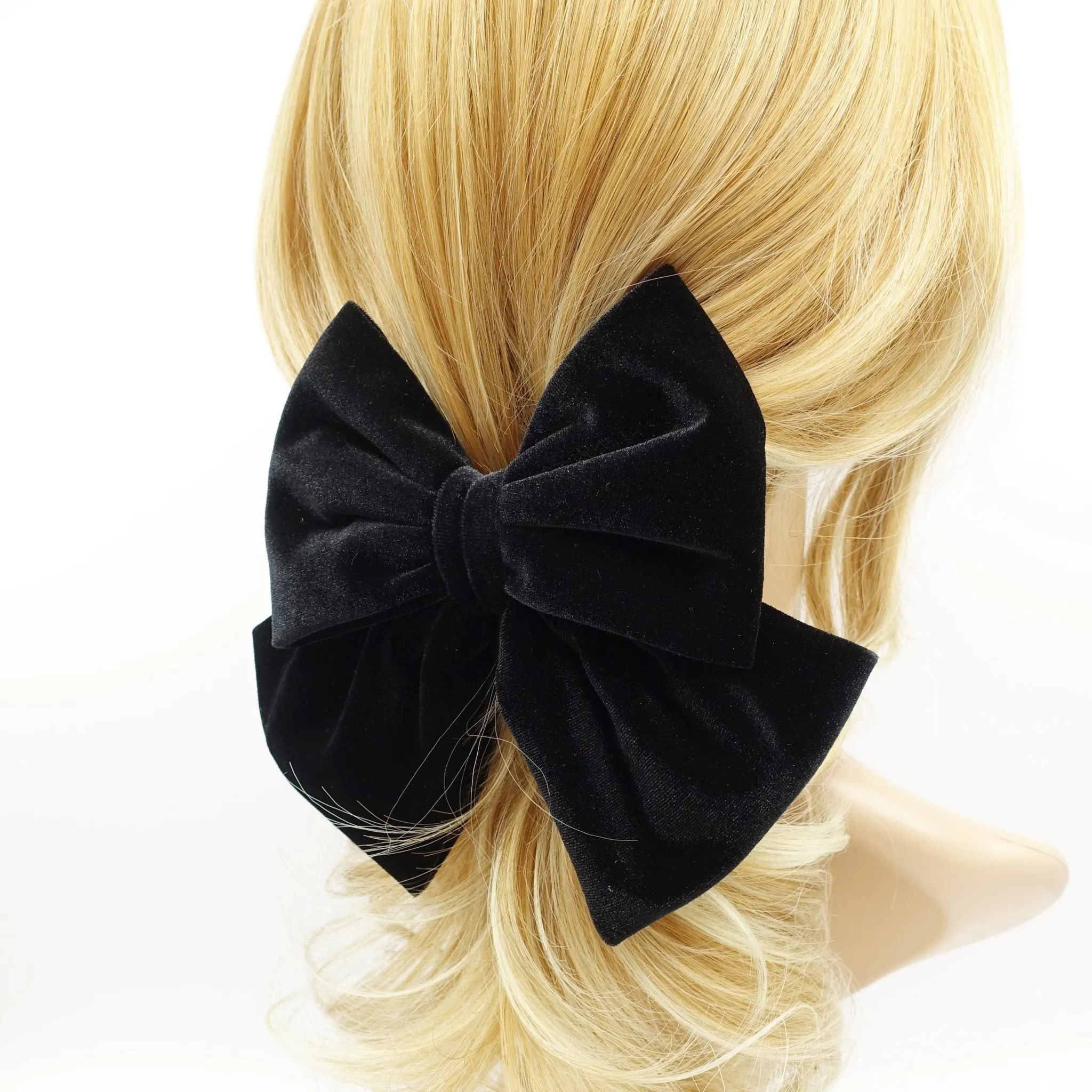 velvet hair bow dark tone K style women hair bow french barrette