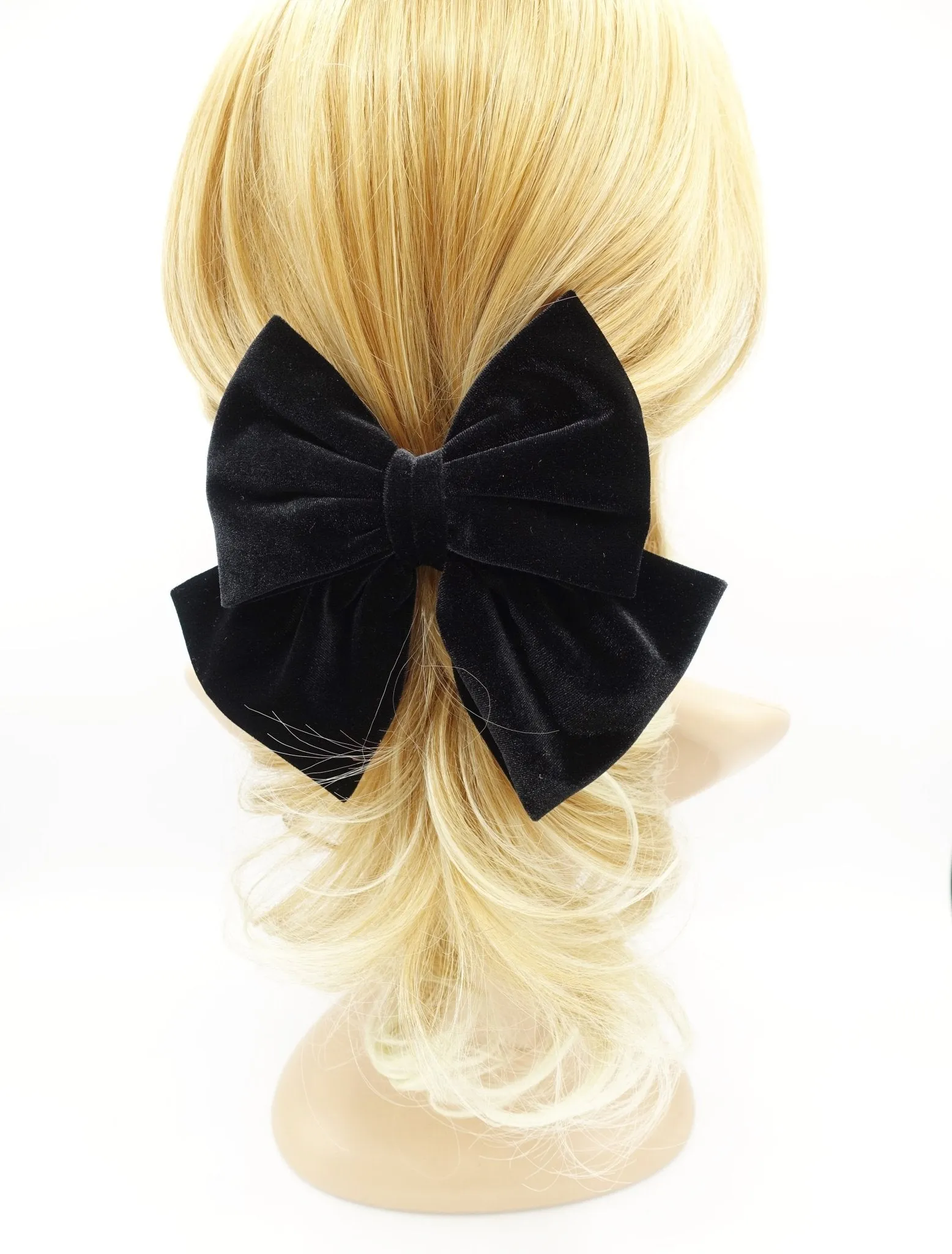 velvet hair bow dark tone K style women hair bow french barrette