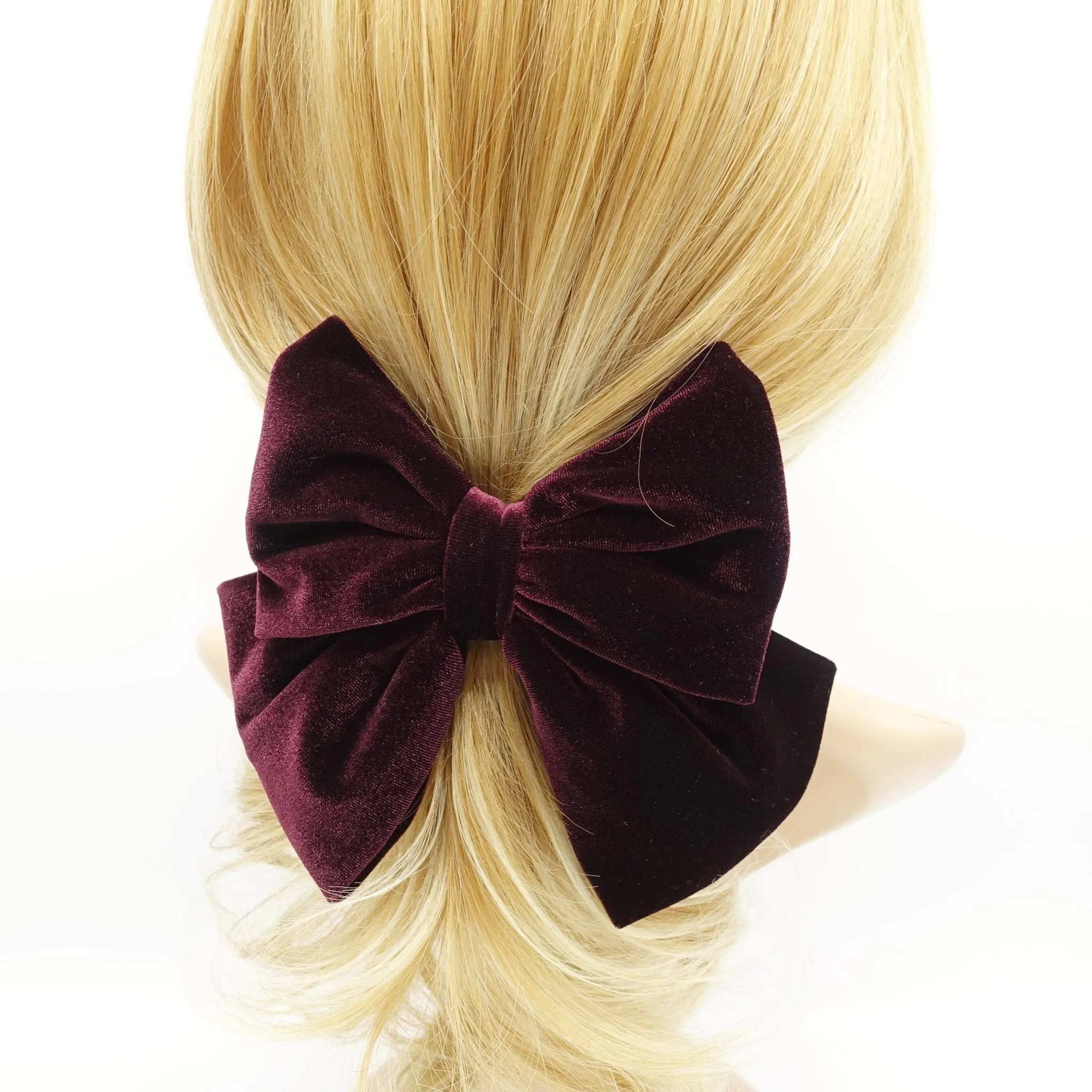 velvet hair bow dark tone K style women hair bow french barrette