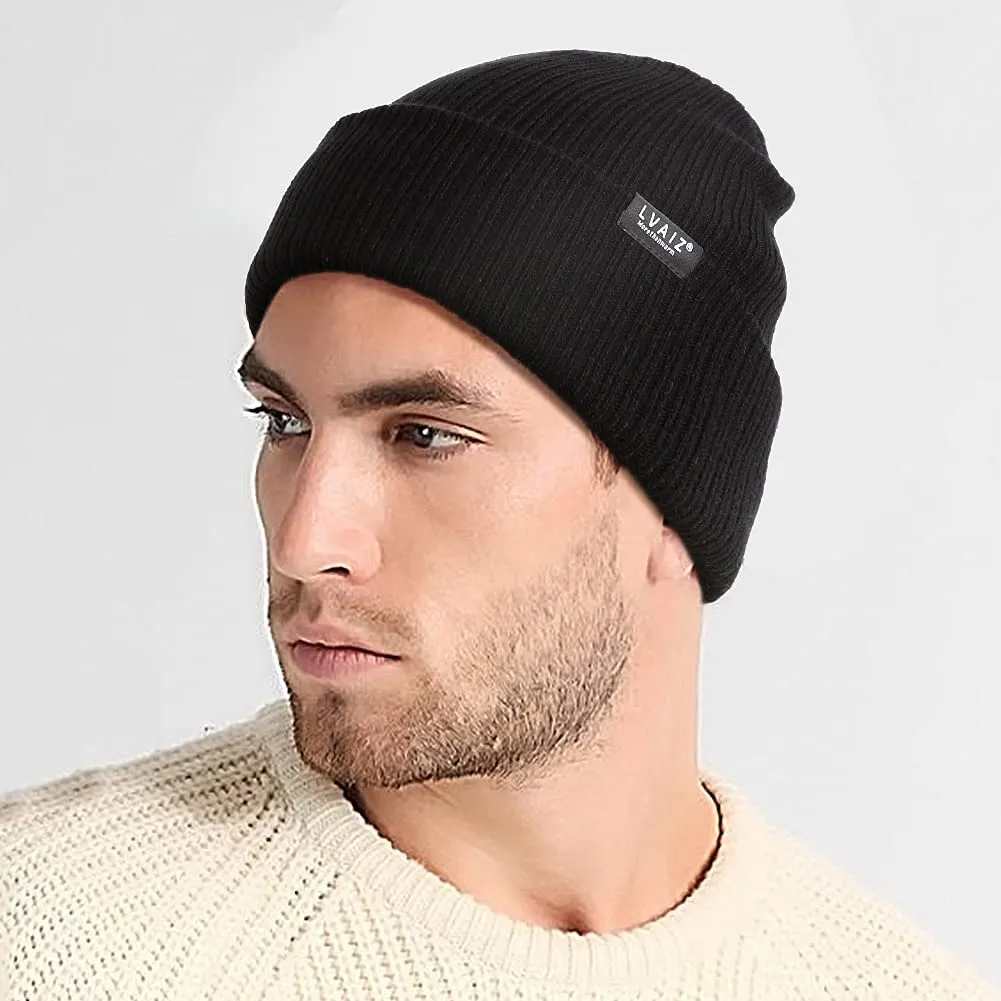 Winter Knitted Cuffed Beanie Hats